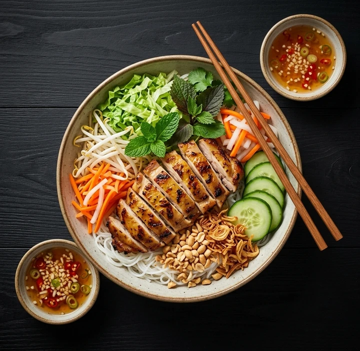 Best lemongrass chicken vermicelli bowl in Shawnessy, Calgary, AB