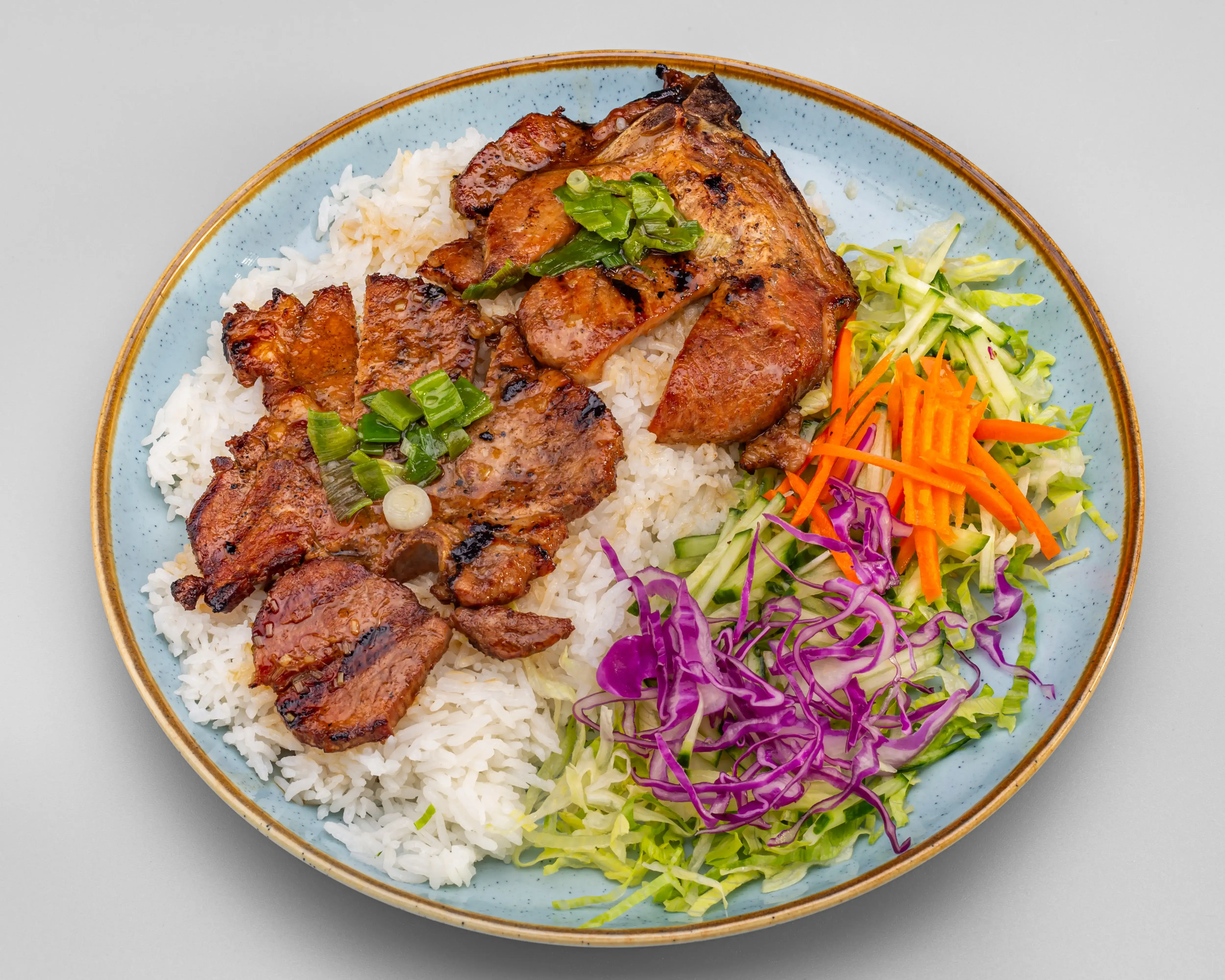 Grilled Pork Chop Rice Plate (Cơm Sườn Nướng) at Bloom Vietnamese Bistro in Shawnessy, Calgary